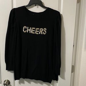 Elegant Black Embellished Women's Sweater